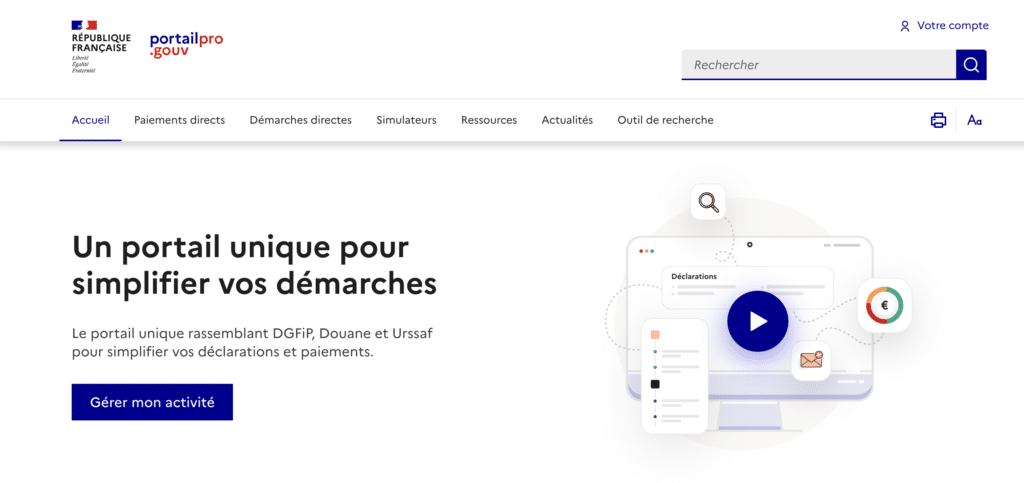 Site Portailpro.gouv