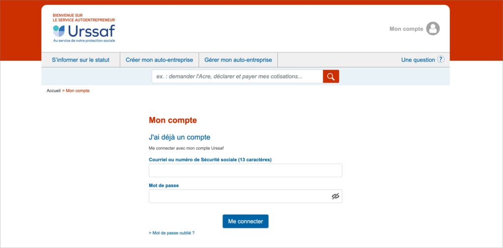 Espace Urssaf attestation annuelle de CA auto-entrepreneur
